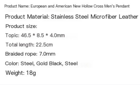 Leather rope bracelet trendy retro leather woven stainless steel men's bracelet fashionable