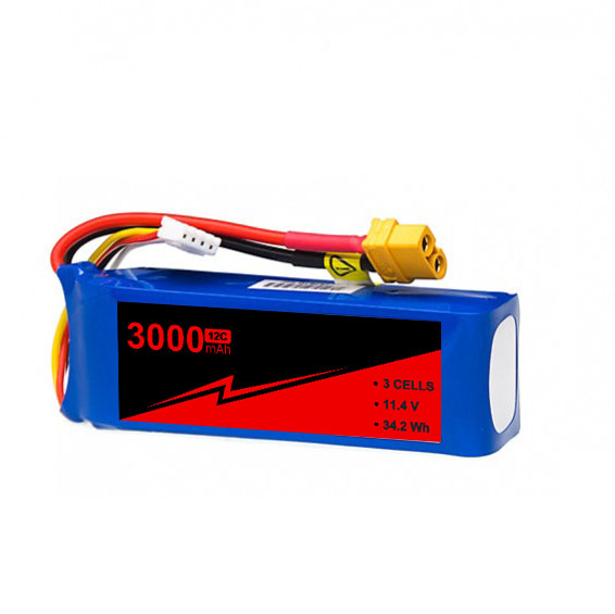High Capacity 3000mAh 3S RC Drone Lipo Battery 12C LiHV Pack