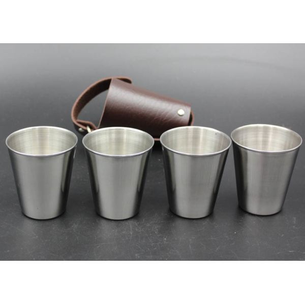 High Grade Metal Wine Cup Pu Skin Pat For Men European Style Logo Printable