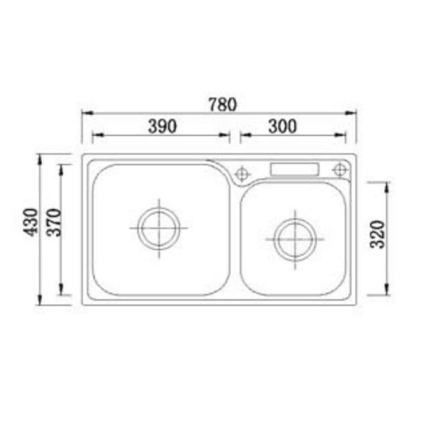 Rectangular Stainless Steel Double Sink With Drainer Simple Installation