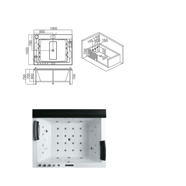 Thermal Air Massage Bathtubs Drop In 1800 X 700 Indoor Bathroom Endless