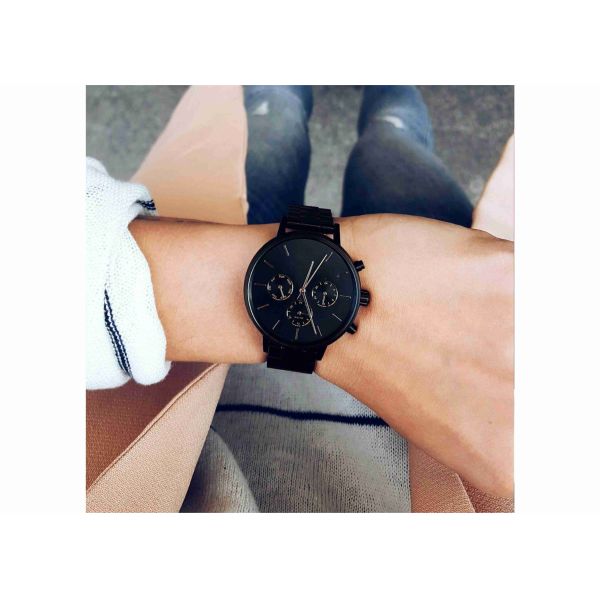 Black and silver mens stainless steel watches design your own watch for men