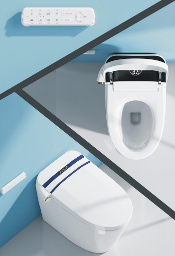 White Top Standing Smart Toilet Seat Siphonic Ceramic Bowl Intelligent Smart Living