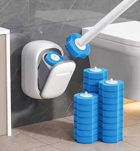 Convenient Hygienic Eco Friendly Disposable Toilet Brush Antibacterial No-Touch Cleaning For Bathroom