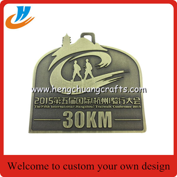 Wuhan Running Marathon Sports medals,Award metal medals with ribbon