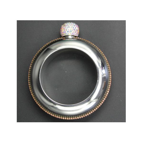 Stick Drilling Wine Pot Ladies Hip Flask Bracelet 3.5oz Round Electroplated