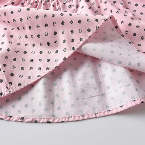 Summer Children'S Clothing Polka Dot Puff Sleeves Baby Girl Dresses With Visor Hat