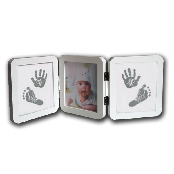 Wooden Baby Hand And Footprint Picture Frame Customized Baby Photo Album