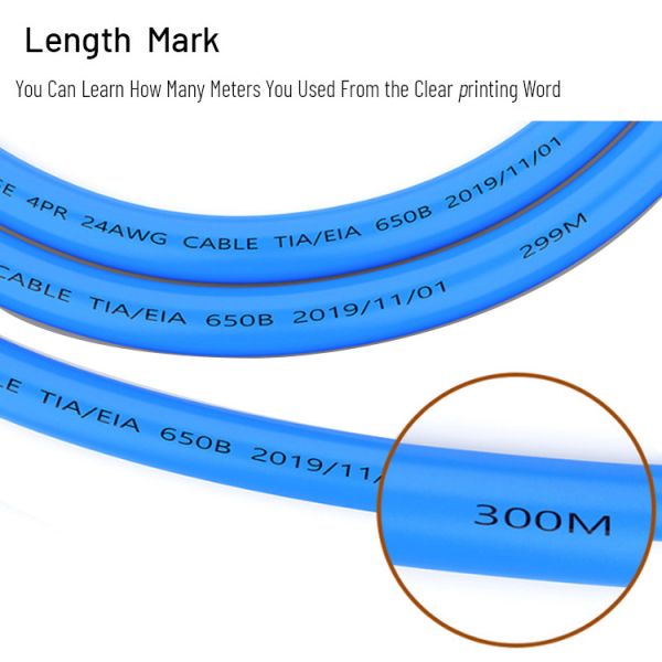 Pure Copper 24awg 2pr 4pr Cat 6 Lan Cable 305m 1000ft 0.56 Utp Pass Test