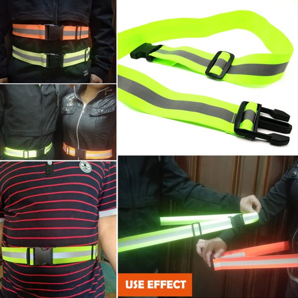 Factory Customized Reflective Belts for Running High Visible Night Safety Gear Waist Adjustable Elastic Safety Reflective Belt