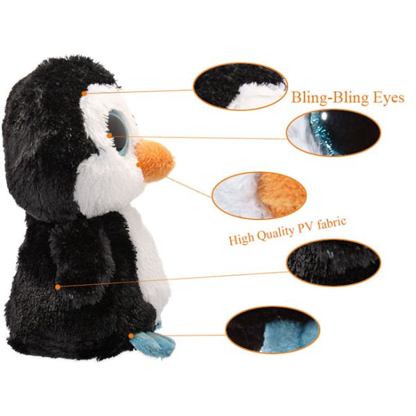 Freeuni Customized Christmas Holiday Black Penguin Stuffed Animal plush toys for children