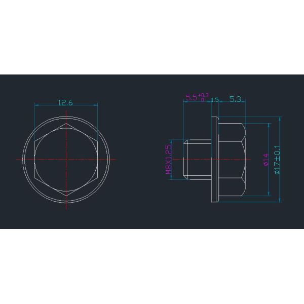 M8X5.5 Stainless Steel Electrolytic Polishing Car Wheel Modified Decoration Rivets Hexagonal Decorative Rivets
