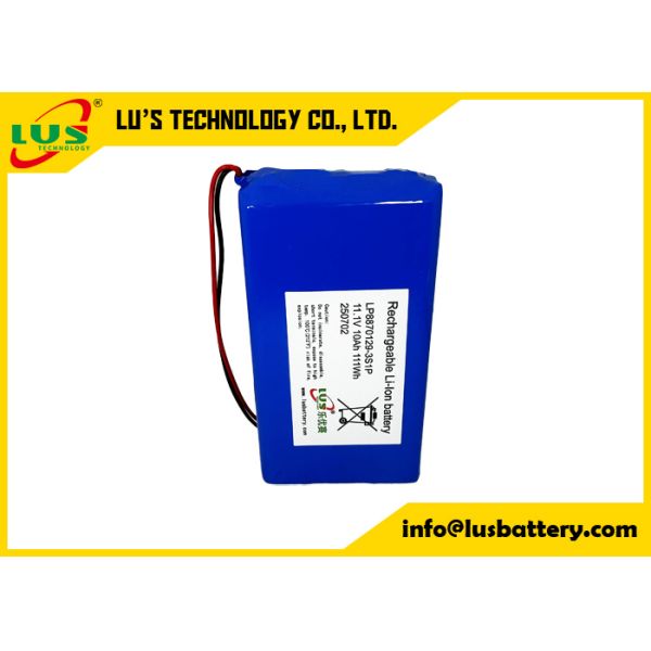 3.7V 10000mAh Lithium Polymer Battery LP8870129 custom 3S1P lipo battery pack 11.1volt 10AH