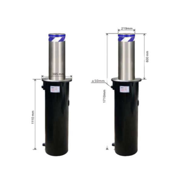 OEM Pre Embedded Height 1110mm Automatic Rising Bollards For Driveways