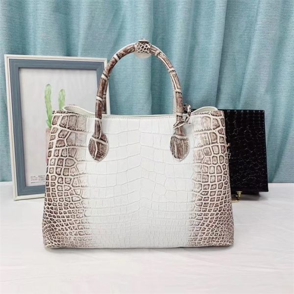 Genuine Alligator Leather OL Lady working Purse Authentic Crocodile Belly Skin Women's Handbag Female Large Shoulder Bag