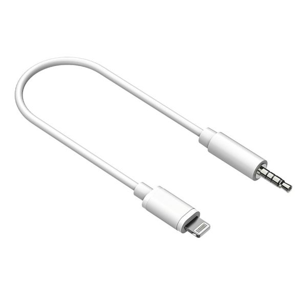 White Iphone 12 Charging Cord , OCC 3.5 Mm To Lightning Audio Cable