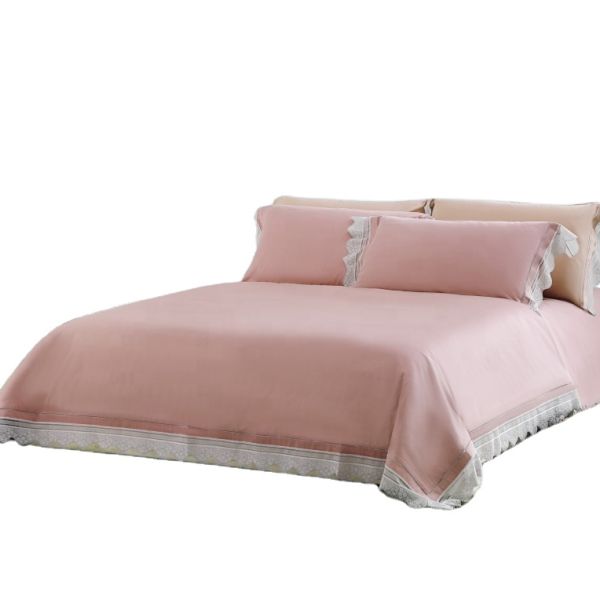 3-4kg Luxury Satin Silk Hotel Bedding Set with Beautiful Exquisite Jacquard Pattern