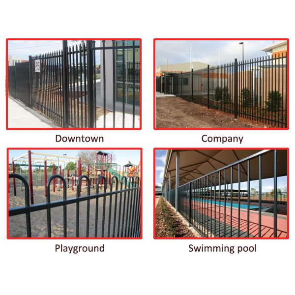 Australia market tubuloar spear top security Garrison fence / security metal fence / steel fence