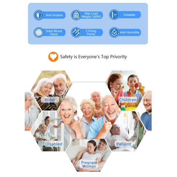 Floor Mounted Fold Up Shower Bench , Anti Rust Bathroom Foldable Shower Seat