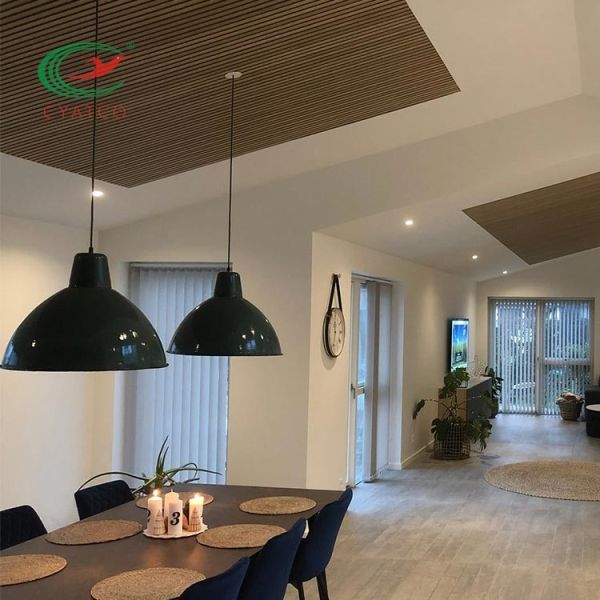 Tasteless Ceiling Sound Absorbing Wood Panels Mildewproof Nontoxic