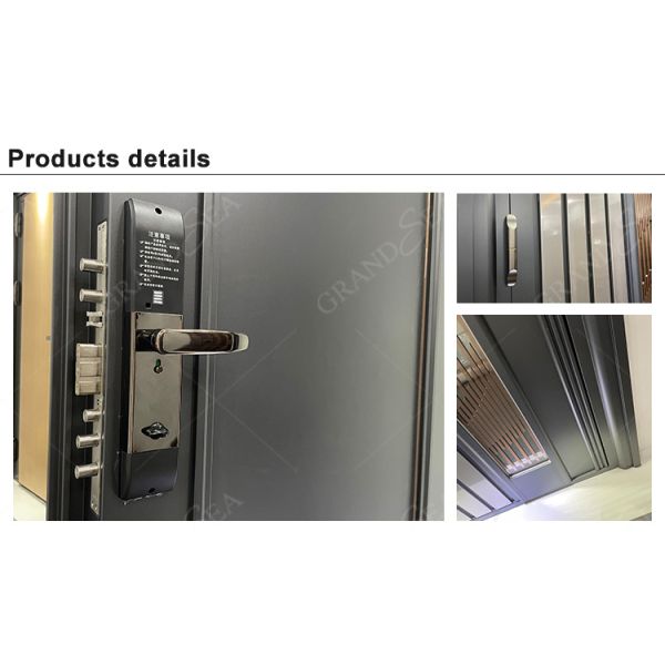 New Listed Modern Style Double Leaf Safety Emergency Exit Metal Door Fire Rated Strong Stainless Steel Door