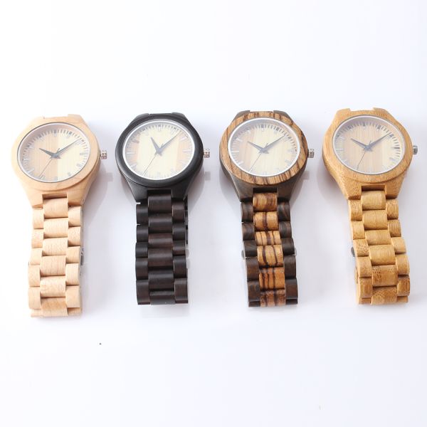 Natural Wooden Quartz Watch , Auto Date Miyota Quartz Watch Portable Handcrafted
