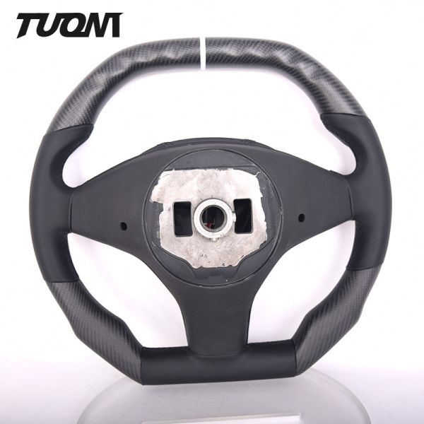 Matte Tesla Model S/X Carbon Fiber Leather Steering Wheel Flat Top Flat Bottom