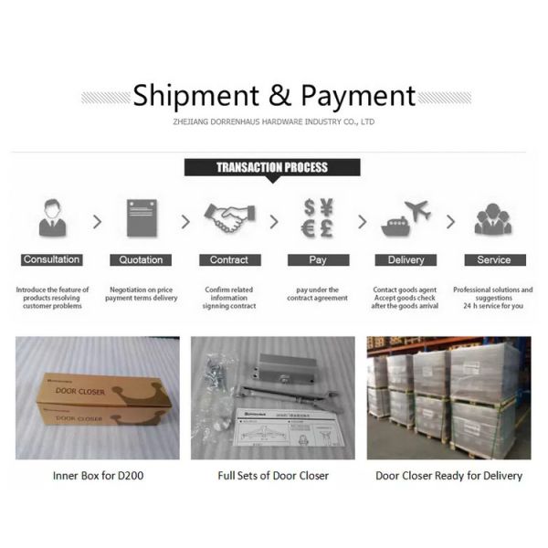 Small Size Internal Door Closer , Silent Auto Hold Door Closer For 45kg Door