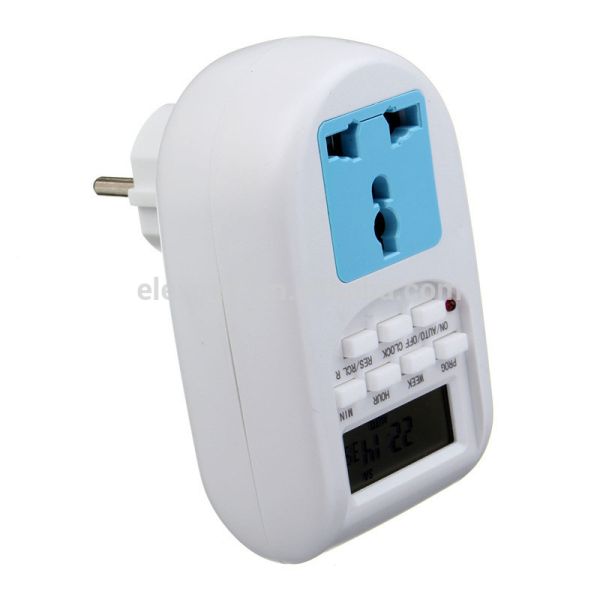 AL-06 220V LCD Display Universal European Plug Socket Plug In Timer