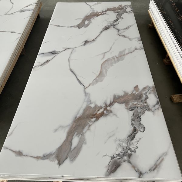 Interior Decoration 3mm PVC Marble Sheet with High Glossy UV Coating and Additive
