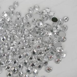 Cheap Personalized Loose Silver Flat Back Rhinestone Beads 14 Facets Extremely Shiny wholesale