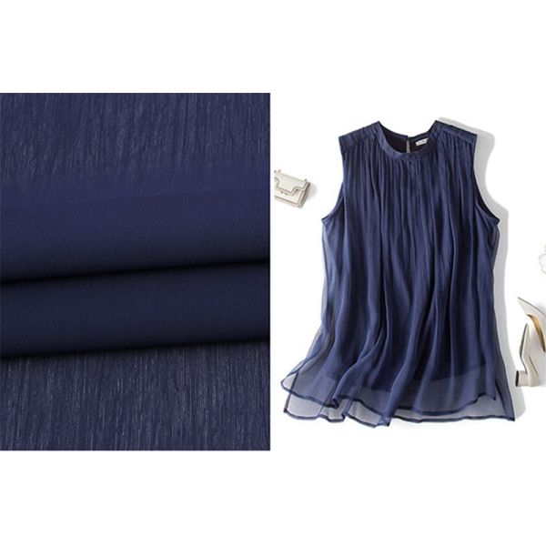 142GSM Crepe Yarn Dyed Woven Fabric 100% Polyester Apparel Fabric