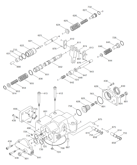 R290 R300 R305-7 Hydraulic Pump Regulator XJBN-00001 XJBN-00964
