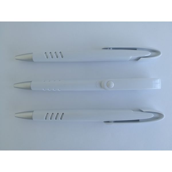 White color plastic silk printing LOGO ballpen