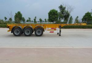 China 40 Feet Container Carrying Flat Bed Semi Trailer With 28ton JOST Landing Leg on sale