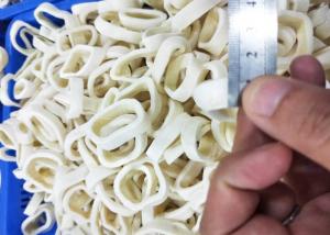 China forzen squid rings  EU standard no additives  chemical off white color Todarodes pacicicus Diameter 3-7cm on sale