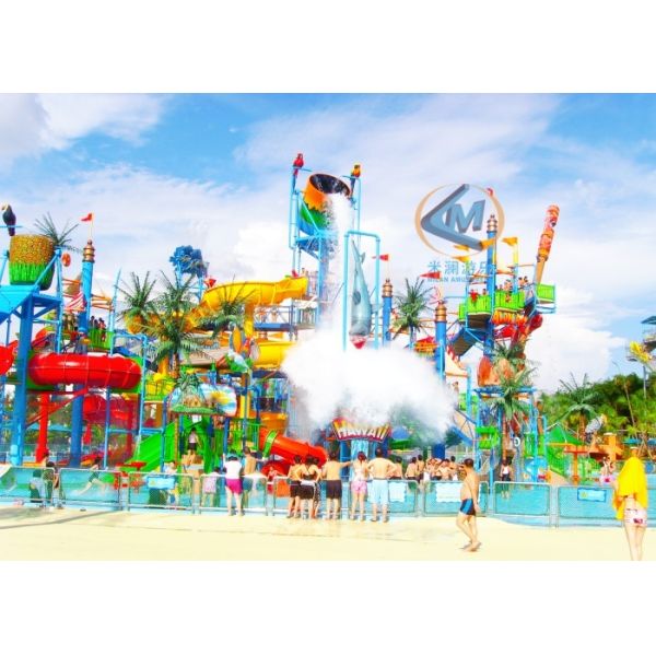 Big Size Aquatic Park Playground Entertained Water Play Structures 52x38m Dimension