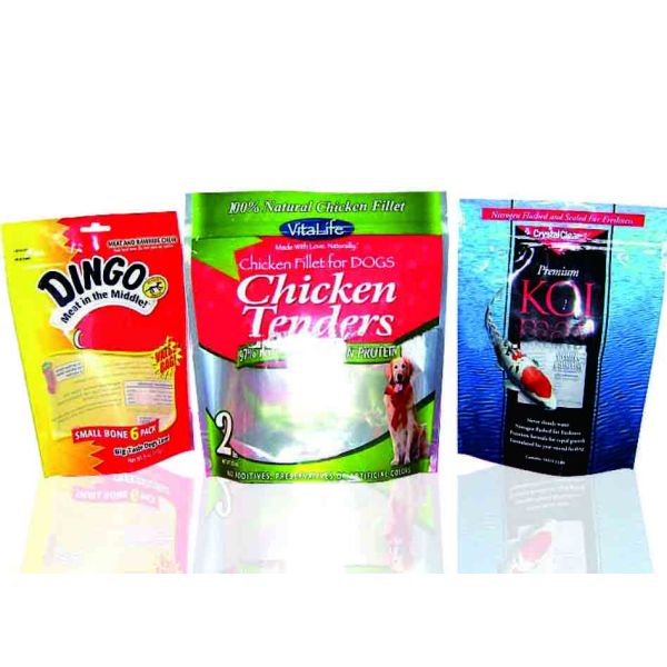 stand up foil pet food pouch for wet cat food packaging , food bag printing