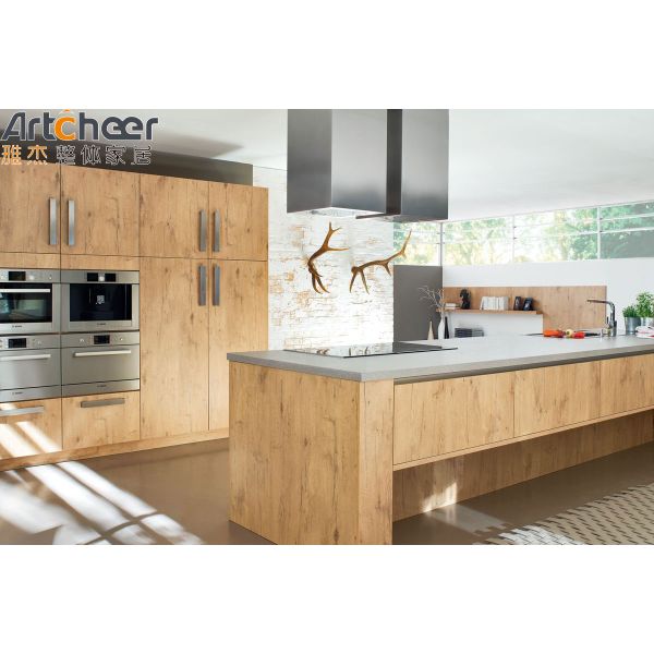Customized Color Plywood Kitchen Cabinet Fronts In White Wood Laminated Modern Stylish Design
