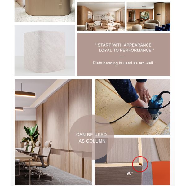 Hotel Interior Bamboo Charcoal Wood Veneer Paneling Water Resistance