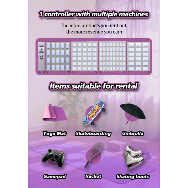 Locker Vending Machine with Smart Rent & Return System and Customizable Pricing for Gym Gear Rental