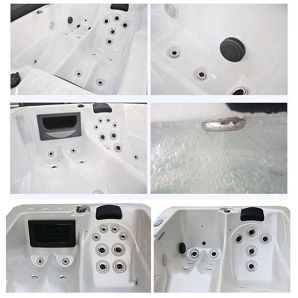 Garden Outdoor Whirlpool Spa Hot Tub 7 Seats Square Hydro Massage Bathtub