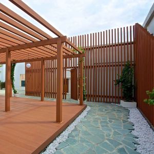 China Outdoor WPC Pergola Rotproof Composite Wooden Patio Pergola on sale