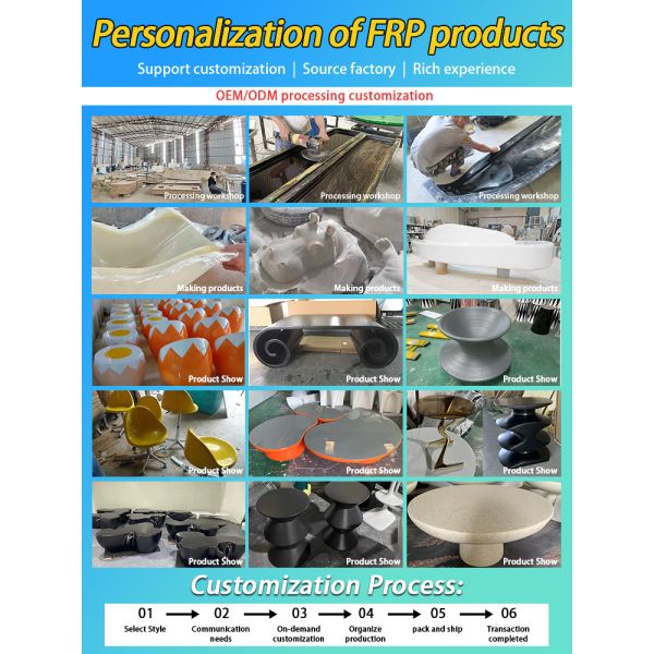 White Wholesale Fiberglass Coffee Table Customized For Hotel Clubhouse