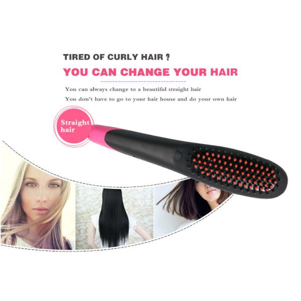 100-240V Home Hair Straightener , Flat Iron Hair Straightener Brush Comb
