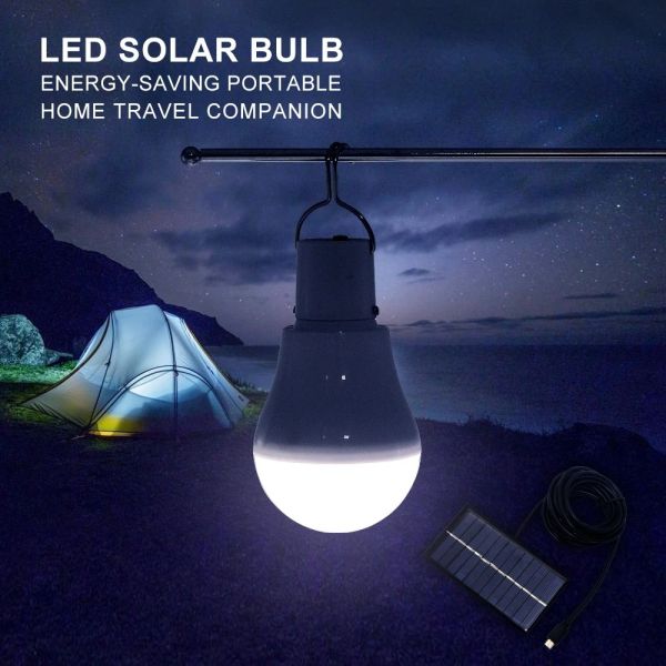Outdoor USB LED Bulb Light 3 Colors Adjustable Dimmable Solar Powered Emergency Lamp