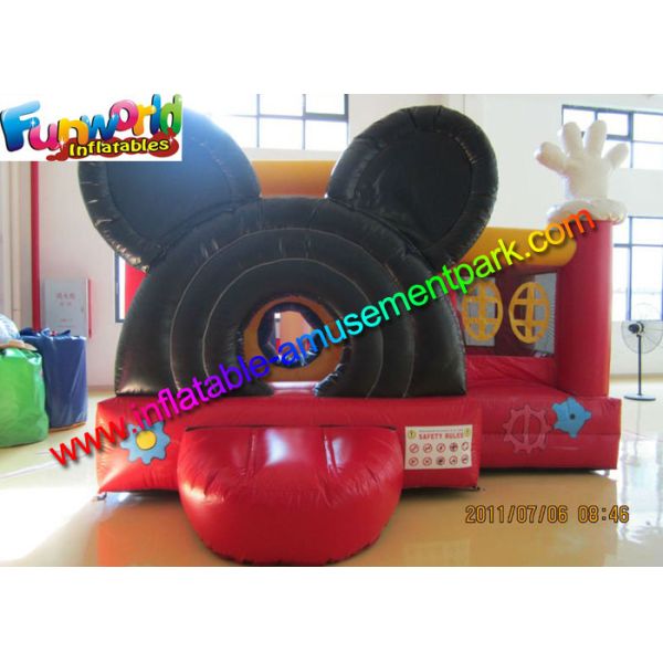 Mickey Mouse Inflatable Bounce Houses , Small Jumping Castle With Repair Kit