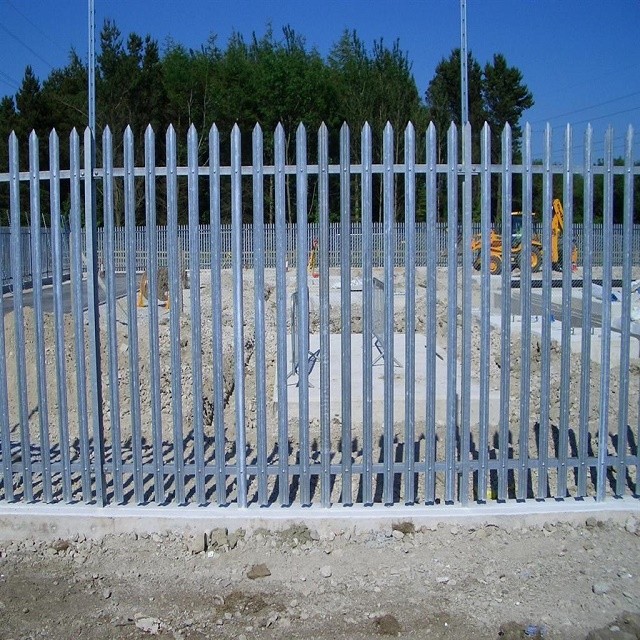 European style hot dipped palisade fencing railway metal palisade fencing