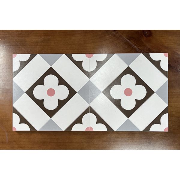 30x30 Glazed Ceramic Tiles Nordic Style Small Square Mosaic Flower Balcony Floor Tiles