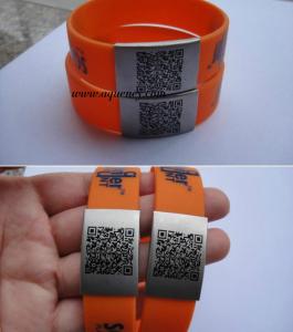 China Buy Custom color Silicone Sport Medical Alert ID Bracelet with engrave words on sale